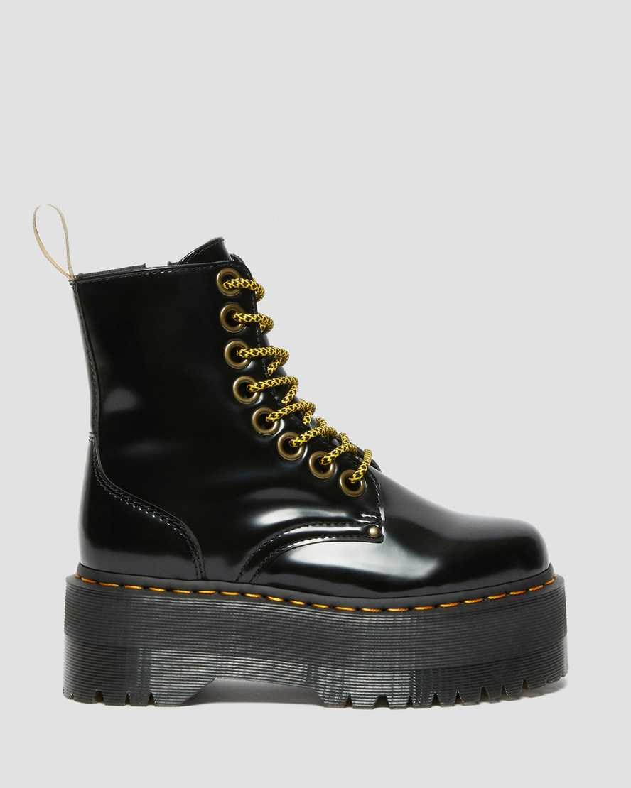 Black Oxford Men's Dr Martens Vegan Jadon Max Zip Up Boots | 619724-NQK