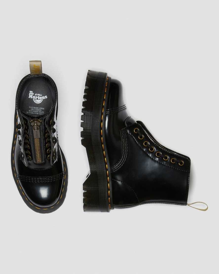 Black Oxford Men's Dr Martens Vegan Sinclair Zip Up Boots | 572104-UHI