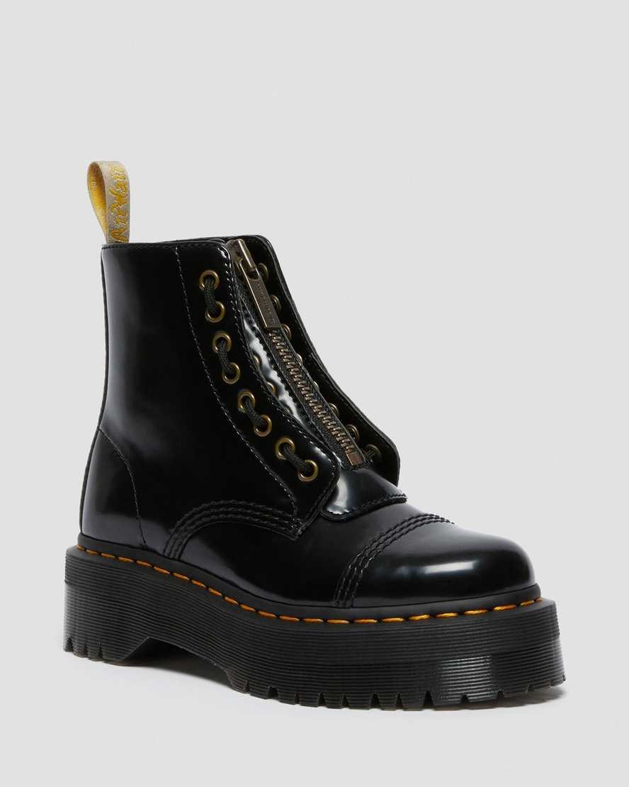 Black Oxford Men\'s Dr Martens Vegan Sinclair Zip Up Boots | 572104-UHI