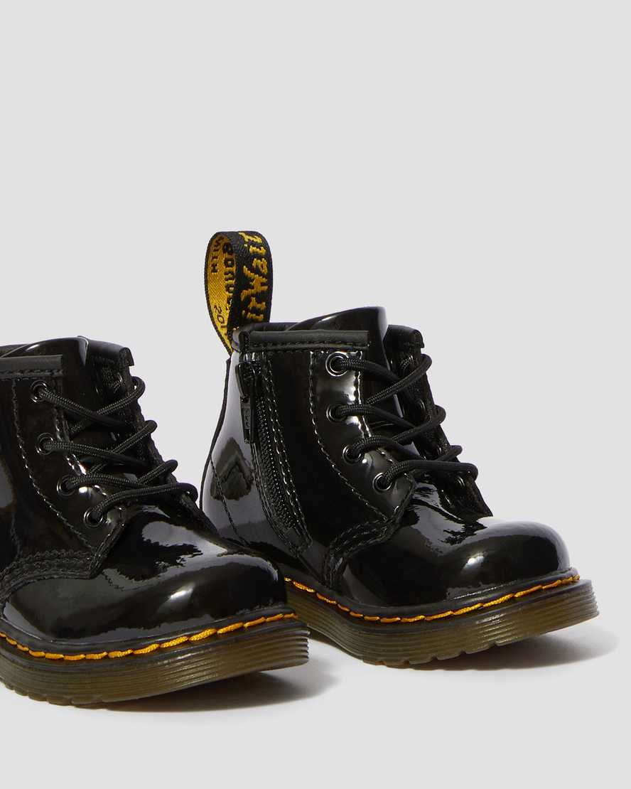 Black Patent Lamper Kids' Dr Martens Infant 1460 Patent Leather Lace Up Boots | 025189-UNI