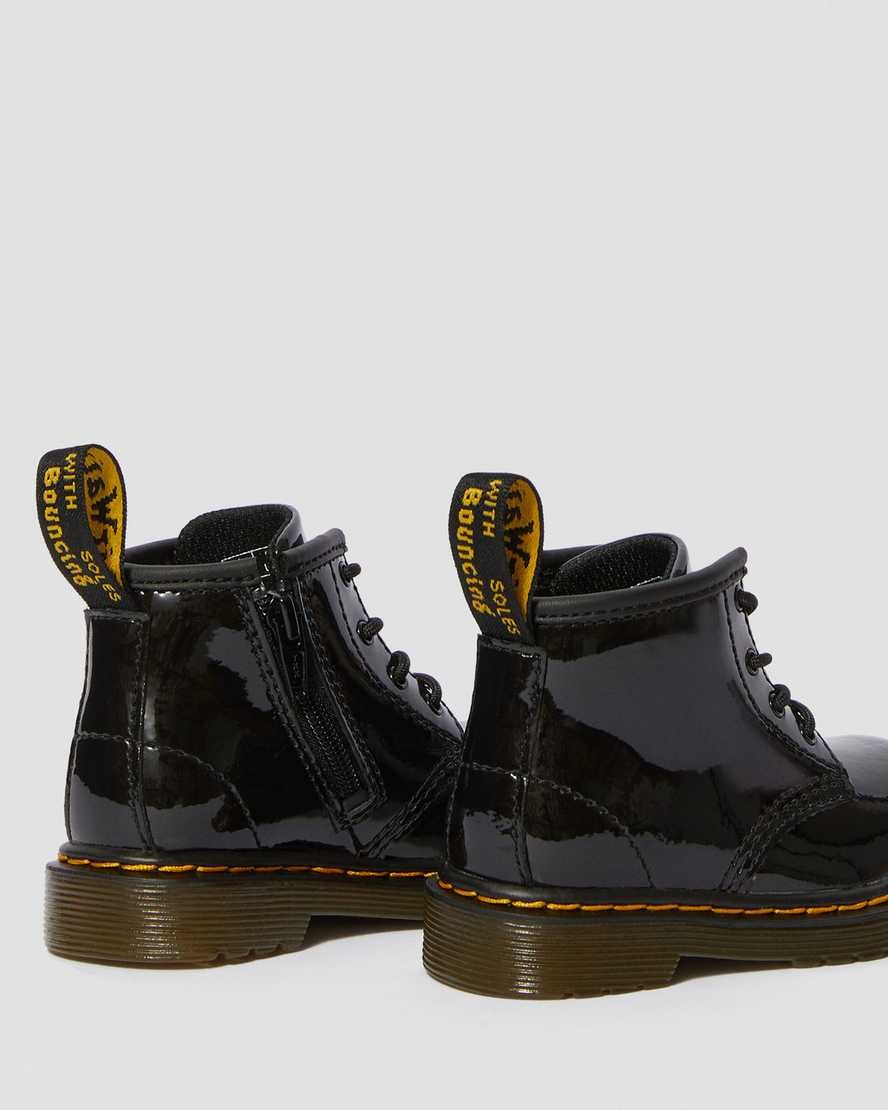 Black Patent Lamper Kids' Dr Martens Infant 1460 Patent Leather Lace Up Boots | 025189-UNI