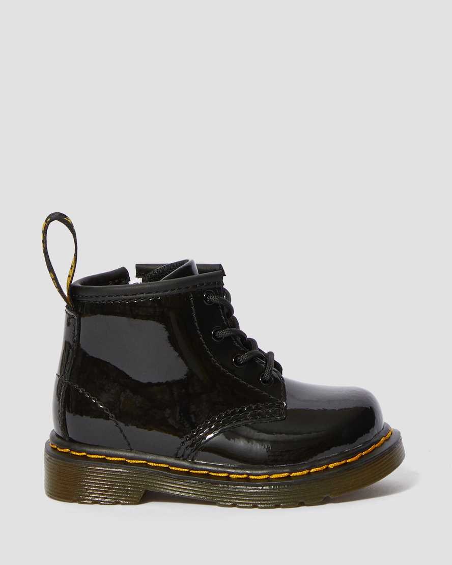 Black Patent Lamper Kids' Dr Martens Infant 1460 Patent Leather Lace Up Boots | 025189-UNI