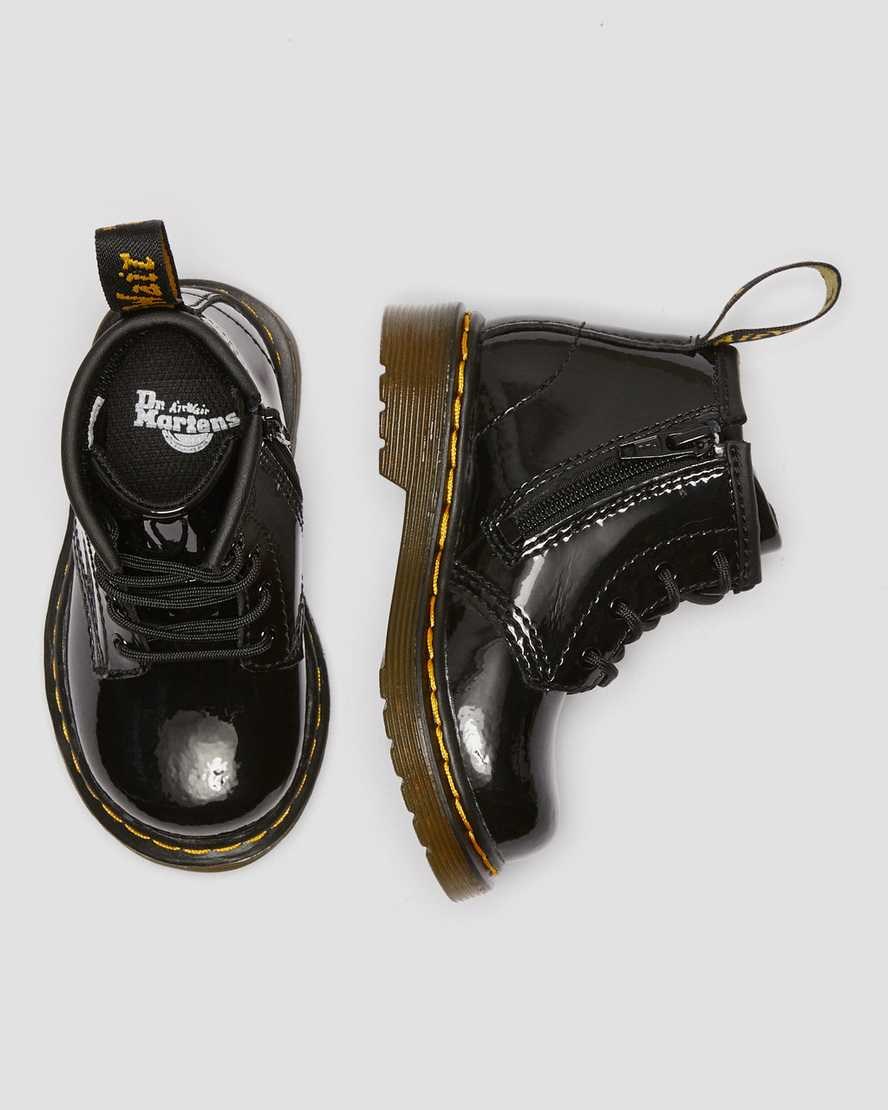 Black Patent Lamper Kids' Dr Martens Infant 1460 Patent Leather Lace Up Boots | 025189-UNI