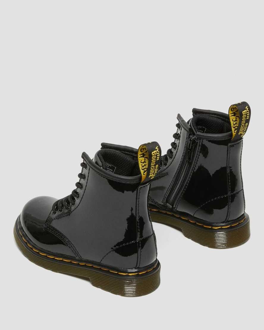 Black Patent Lamper Kids' Dr Martens Toddler 1460 Patent Leather Lace Up Boots | 386794-IDM