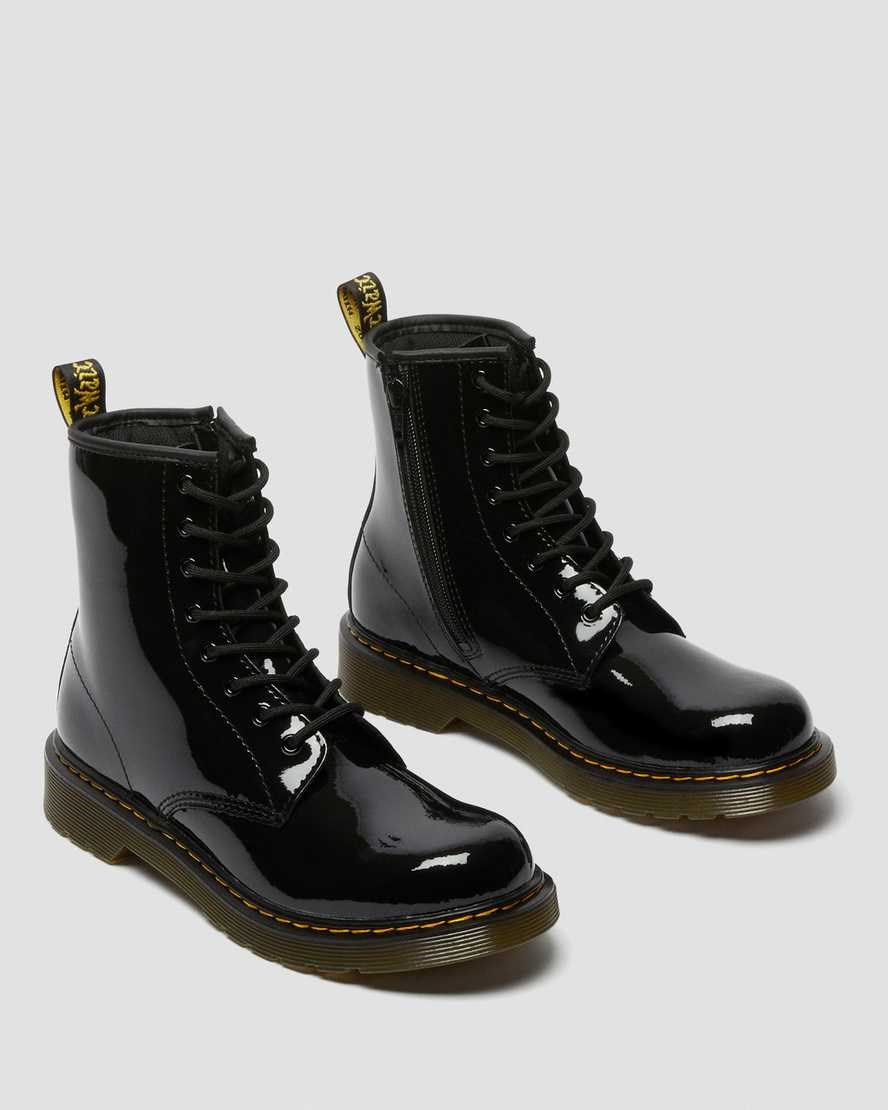 Black Patent Lamper Kids' Dr Martens Youth 1460 Patent Leather Lace Up Boots | 801953-AHY