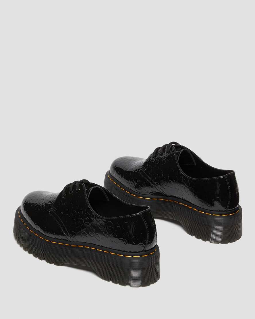 Black Patent Lamper Leopard Emboss Men's Dr Martens 1461 Leopard Emboss Patent Leather Oxford Shoes | 390815-IGQ