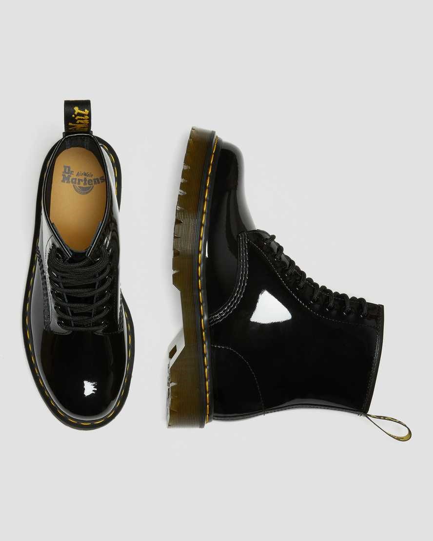 Black Patent Lamper Men's Dr Martens 1460 Bex Patent Leather Lace Up Boots | 189740-LOH