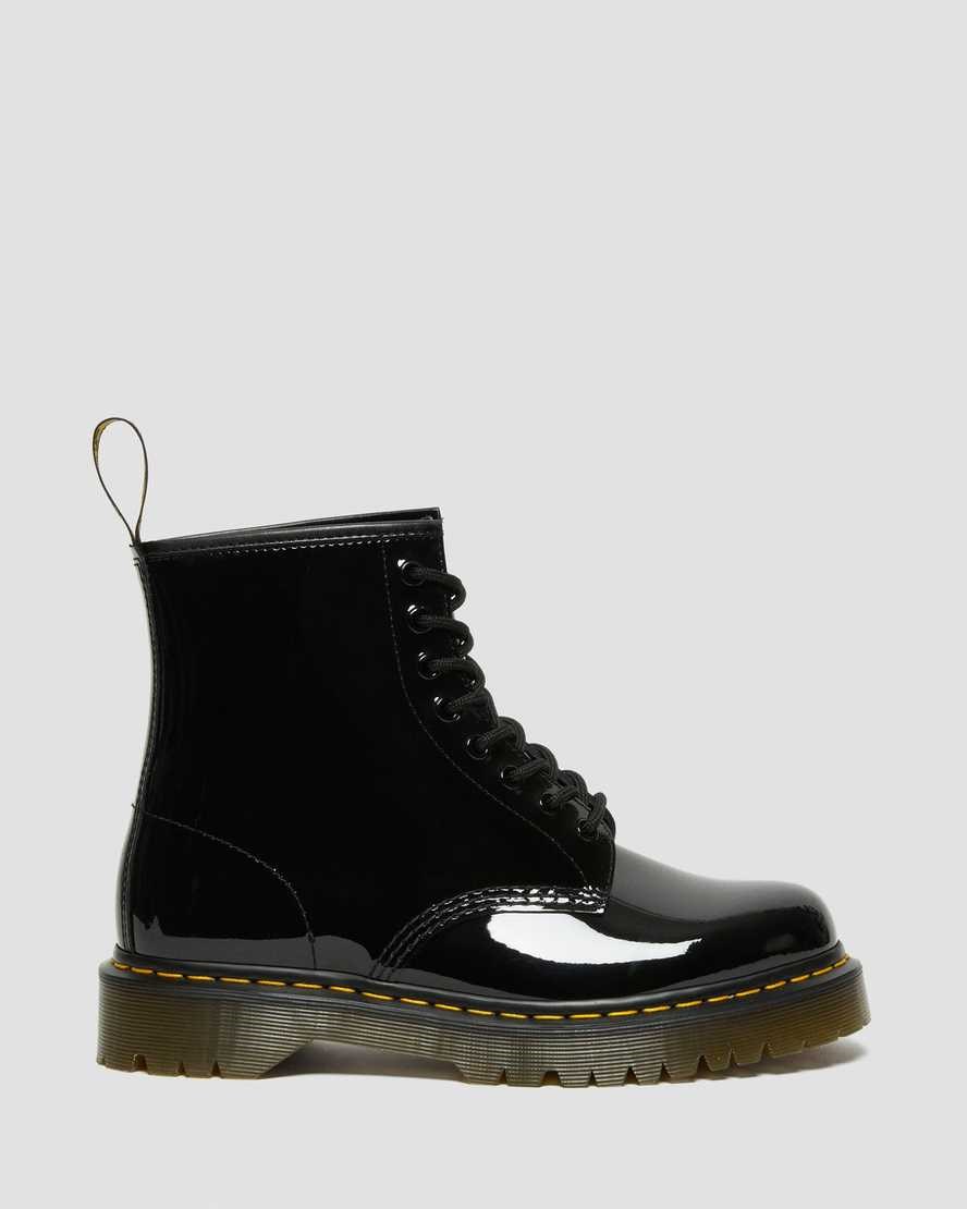 Black Patent Lamper Men's Dr Martens 1460 Bex Patent Leather Lace Up Boots | 189740-LOH