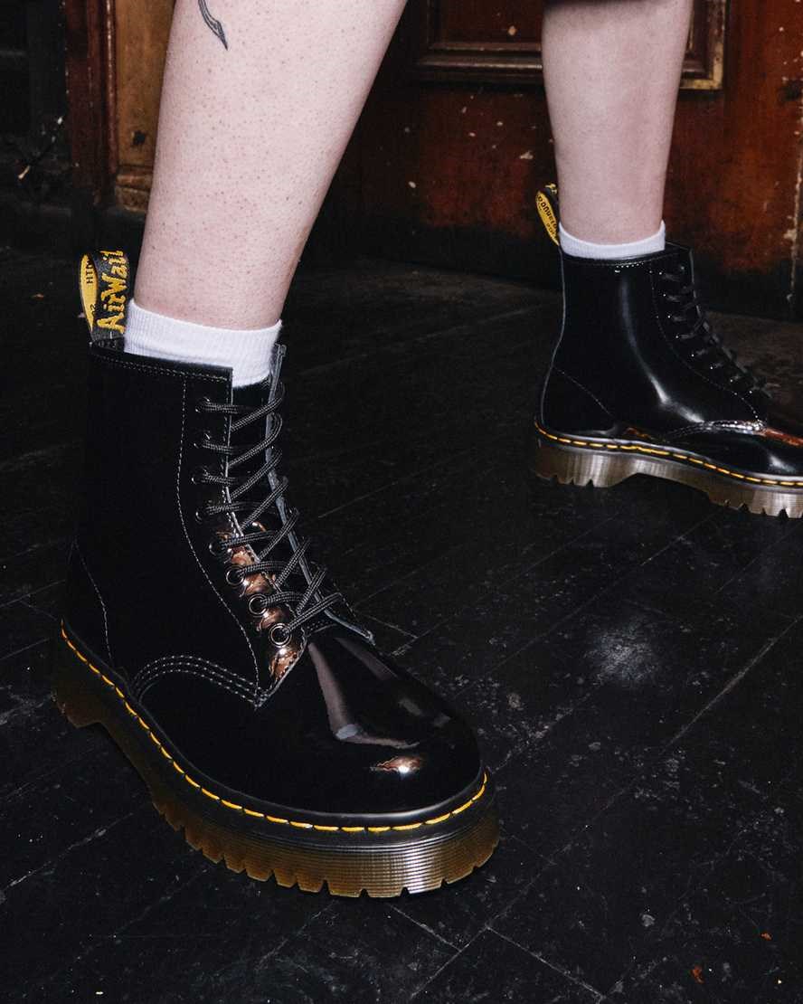 Black Patent Lamper Men's Dr Martens 1460 Bex Patent Leather Lace Up Boots | 189740-LOH