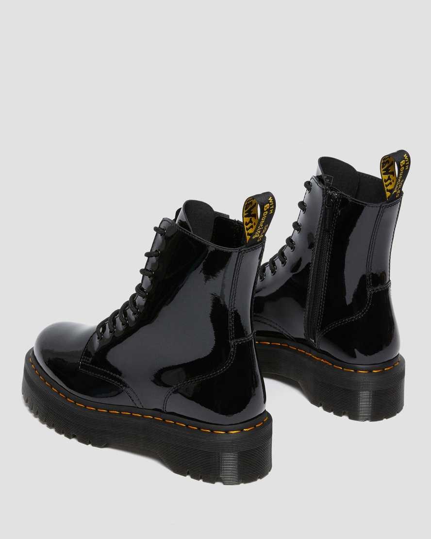 Black Patent Lamper Men's Dr Martens Jadon Patent Leather Ankle Boots | 648052-KGF