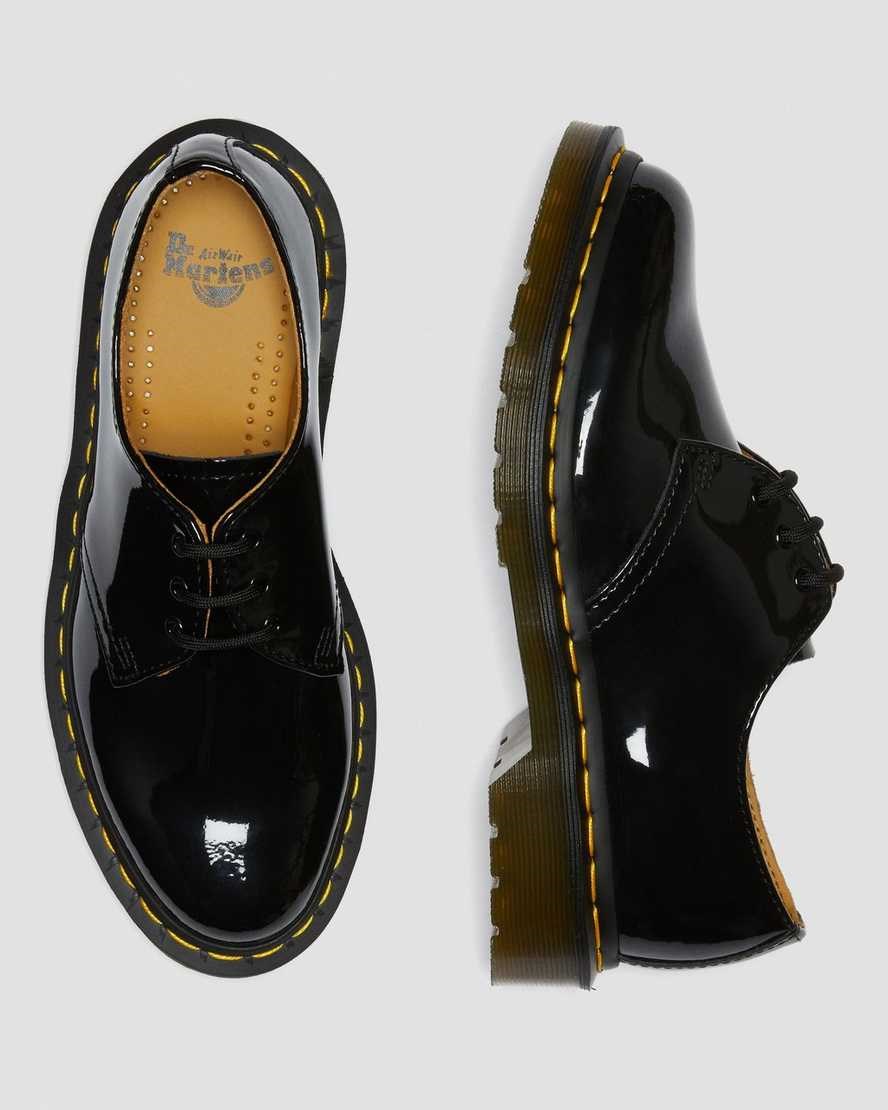 Black Patent Lamper Women's Dr Martens 1461 Patent Leather Patent Shoes | 438950-INA