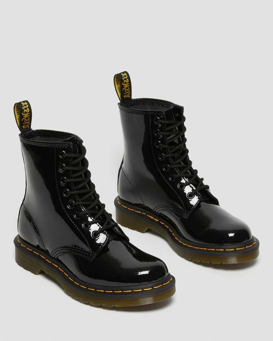 Black Patent Lamper Women's Dr Martens 1460 Patent Leather Patent Boots | 549230-WHR