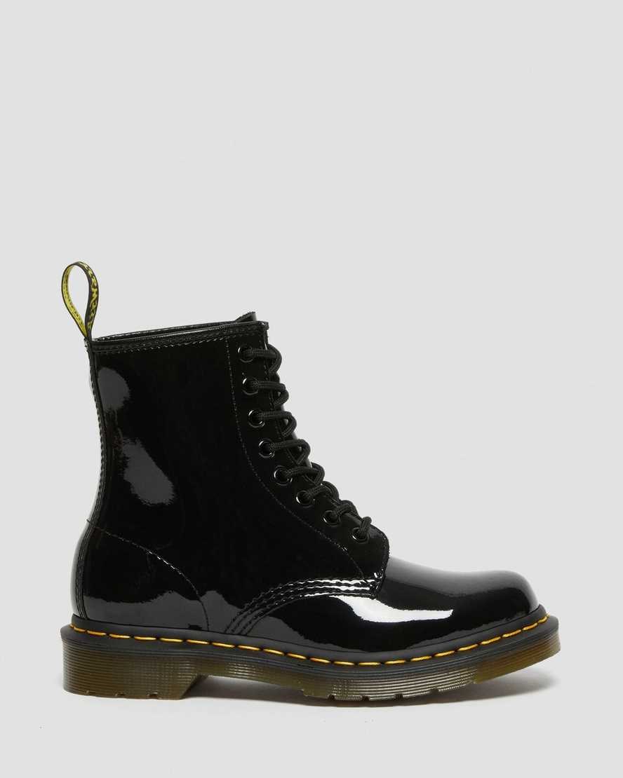 Black Patent Lamper Women's Dr Martens 1460 Patent Leather Patent Boots | 549230-WHR