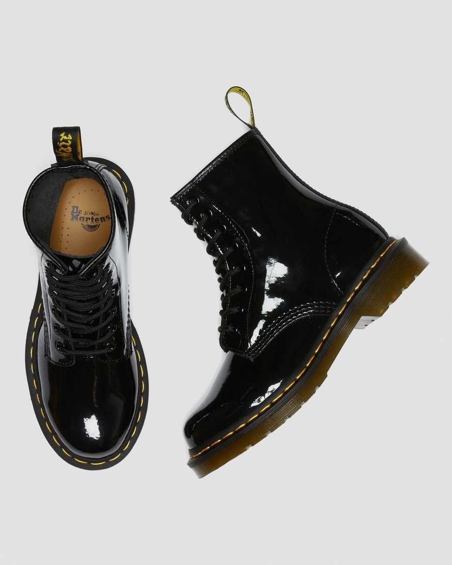 Black Patent Lamper Women's Dr Martens 1460 Patent Leather Patent Boots | 549230-WHR