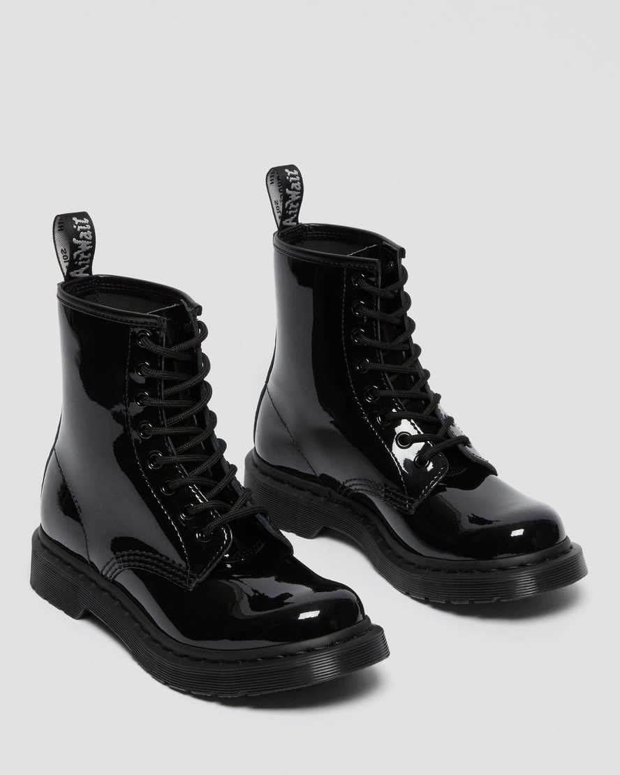 Black Patent Lamper Women's Dr Martens 1460 Mono Patent Leather Patent Boots | 869432-KWM