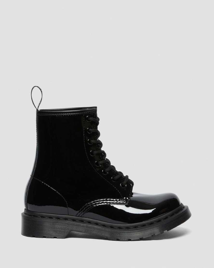 Black Patent Lamper Women's Dr Martens 1460 Mono Patent Leather Ankle Boots | 963421-SLV