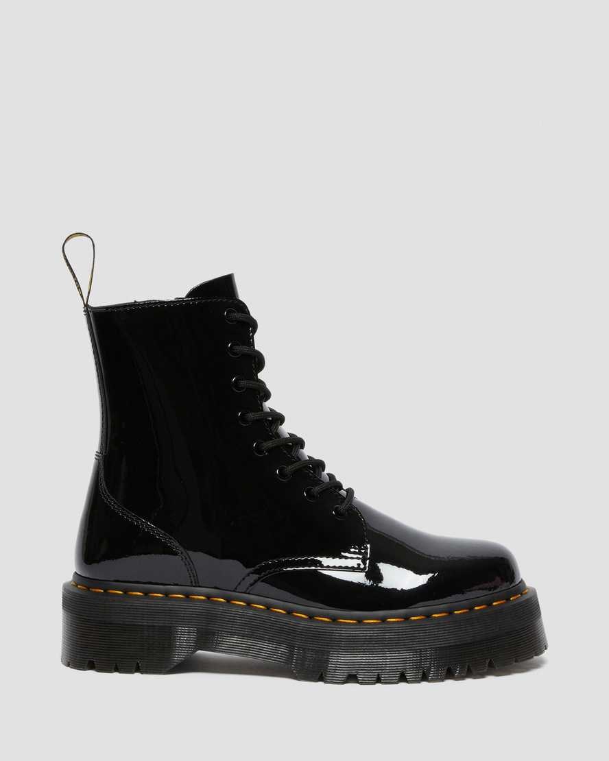 Black Patent Lamper Women's Dr Martens Jadon Patent Leather Zip Up Boots | 062839-MTC