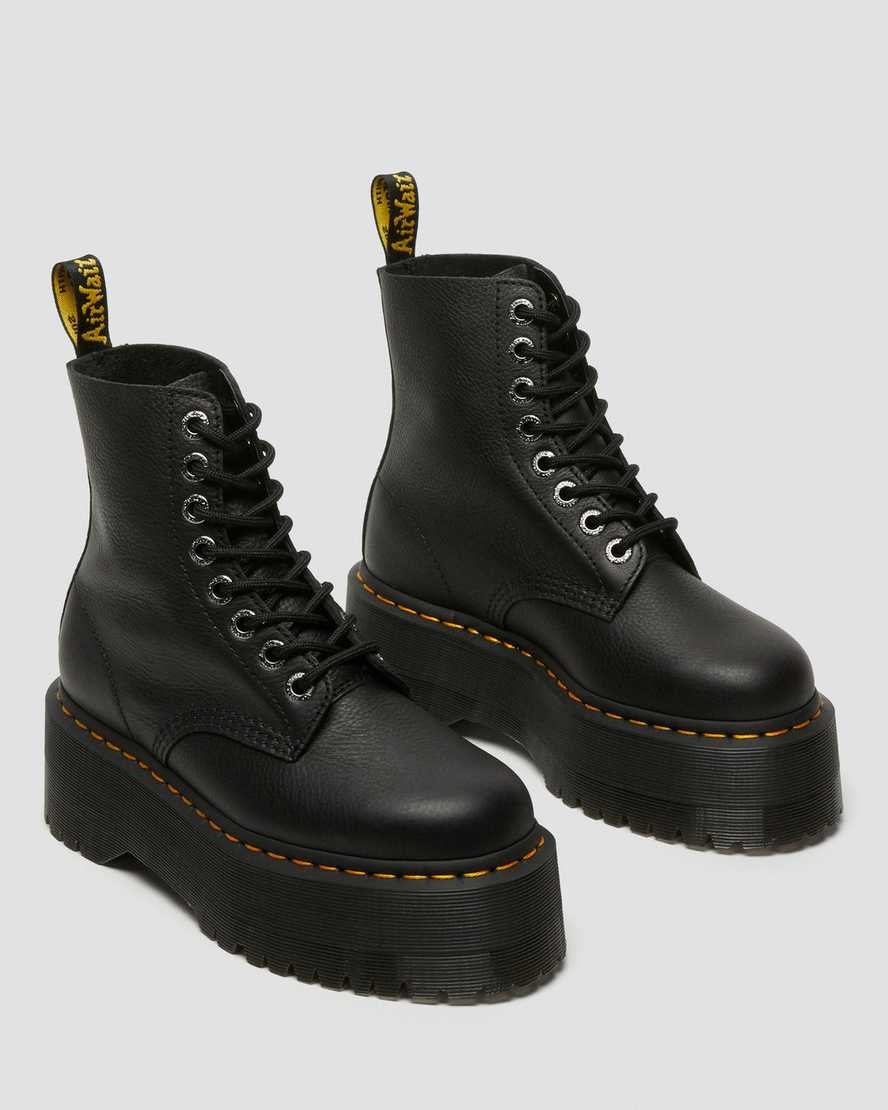 Black Pisa Women's Dr Martens 1460 Pascal Max Leather Lace Up Boots | 031792-LQC