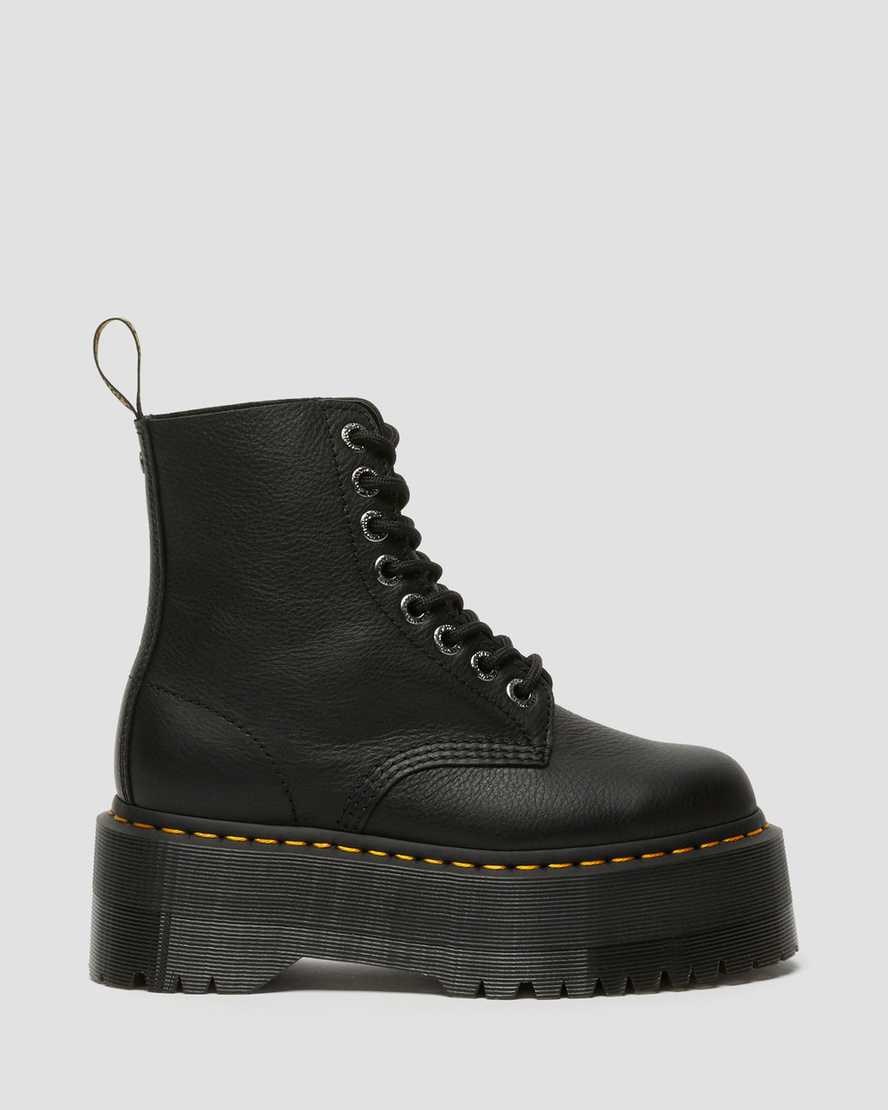 Black Pisa Women's Dr Martens 1460 Pascal Max Leather Lace Up Boots | 031792-LQC