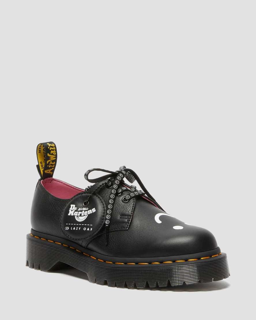 Black Pisa Women's Dr Martens 1461 Bex Lazy Oaf Leather Oxford Shoes | 837490-OUL