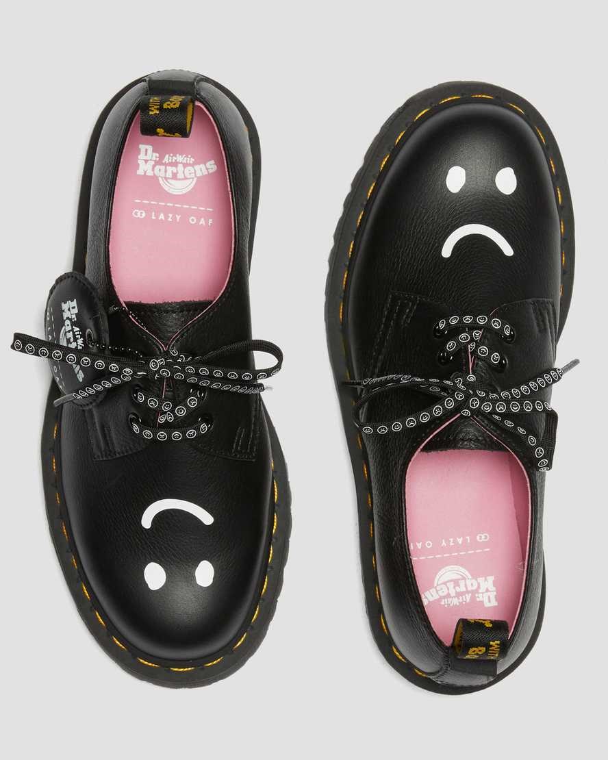 Black Pisa Women's Dr Martens 1461 Bex Lazy Oaf Leather Oxford Shoes | 837490-OUL