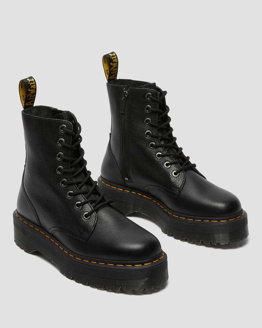 Black Pisa Women's Dr Martens Jadon Pisa Leather Ankle Boots | 801645-GJP