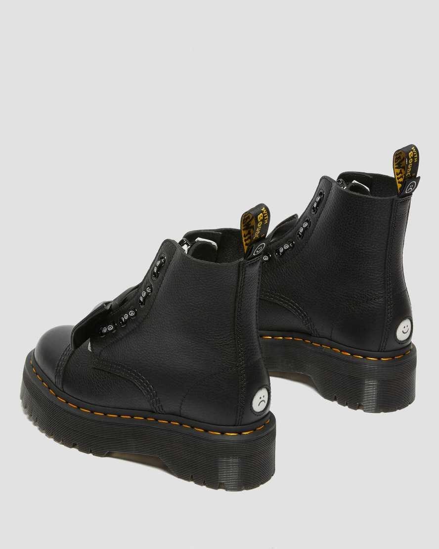 Black Pisa Women's Dr Martens Sinclair Lazy Oaf Leather Ankle Boots | 308271-WTQ