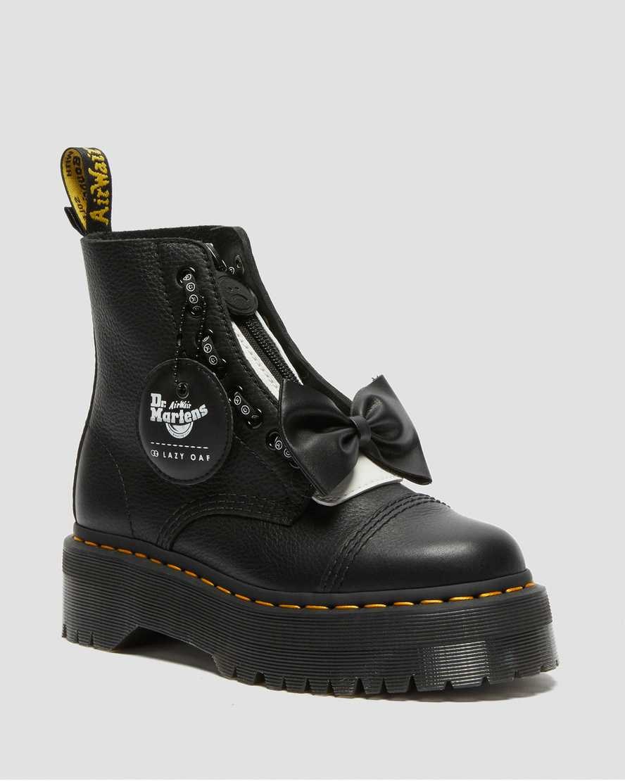 Black Pisa Women\'s Dr Martens Sinclair Lazy Oaf Leather Ankle Boots | 308271-WTQ