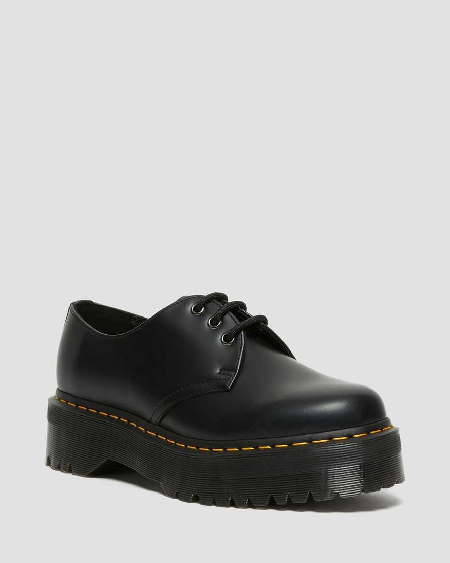 Black Polished Smooth Men's Dr Martens 1461 Smooth Leather Oxford Shoes | 340692-XPV