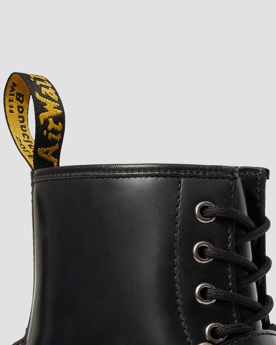 Black Polished Smooth Men's Dr Martens 1460 Harness Leather Ankle Boots | 702685-ABJ