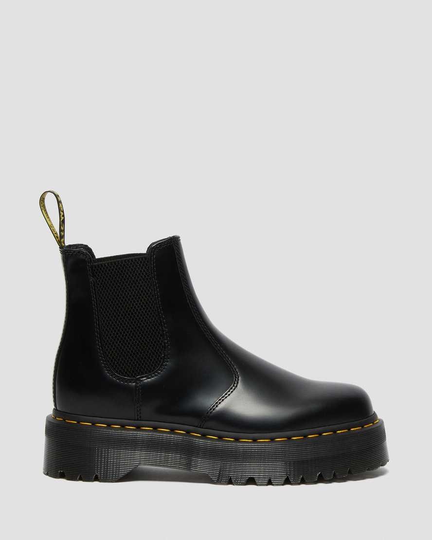 Black Polished Smooth Men's Dr Martens 2976 Polished Smooth Platform Ankle Boots | 162853-GAP