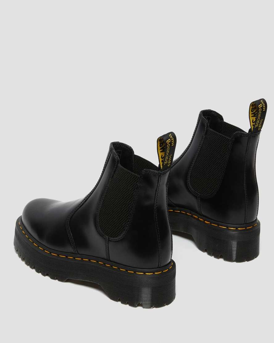 Black Polished Smooth Men's Dr Martens 2976 Polished Smooth Platform Chelsea Boots | 974801-CFK