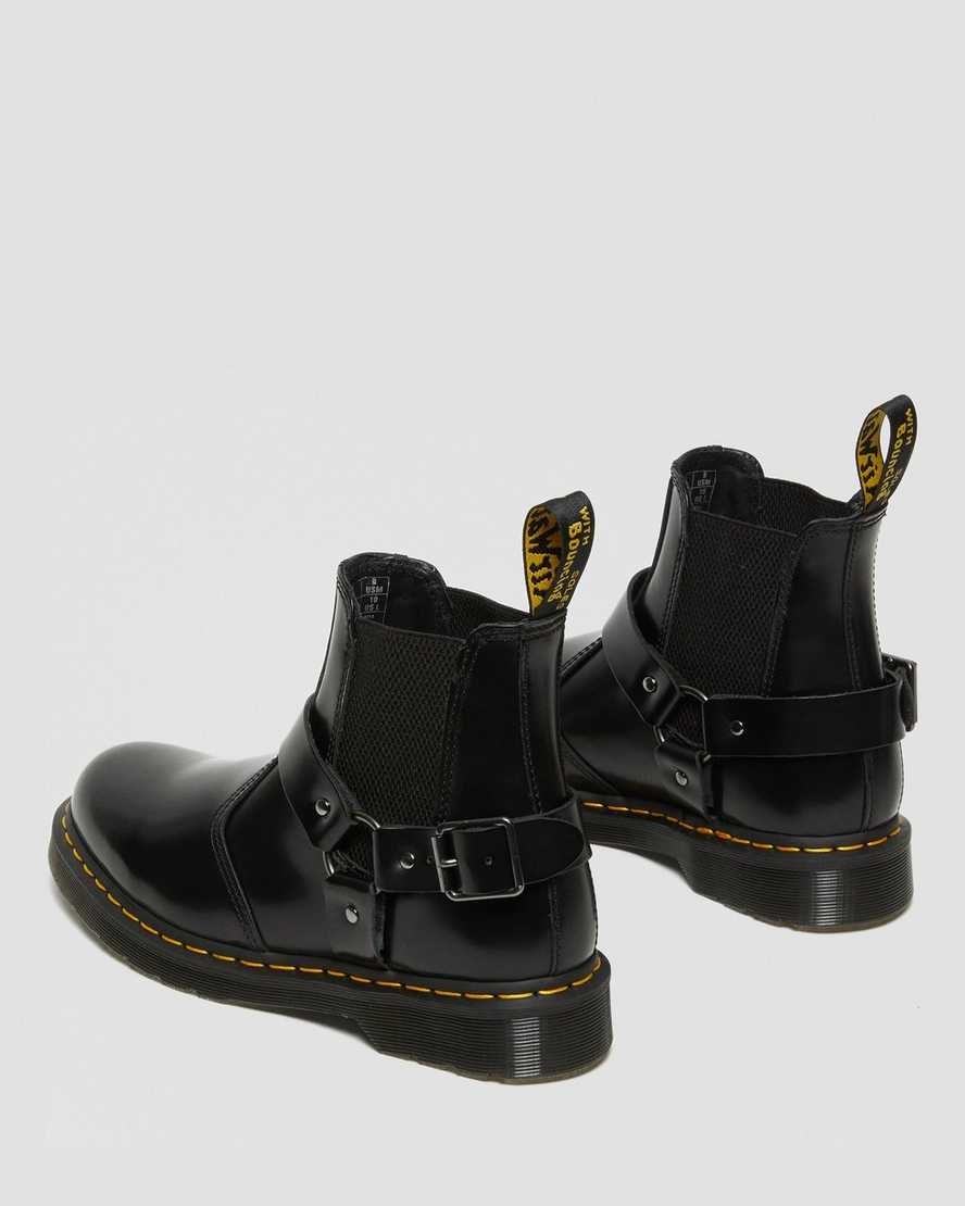 Black Polished Smooth Men's Dr Martens Wincox Smooth Leather Chelsea Boots | 410583-RFL