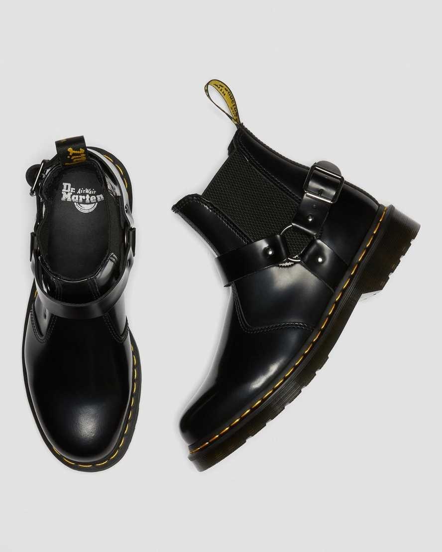 Black Polished Smooth Men's Dr Martens Wincox Smooth Leather Chelsea Boots | 410583-RFL