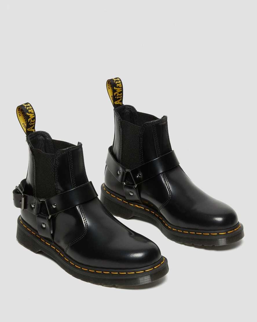 Black Polished Smooth Women's Dr Martens Wincox Smooth Leather Ankle Boots | 753490-IUK