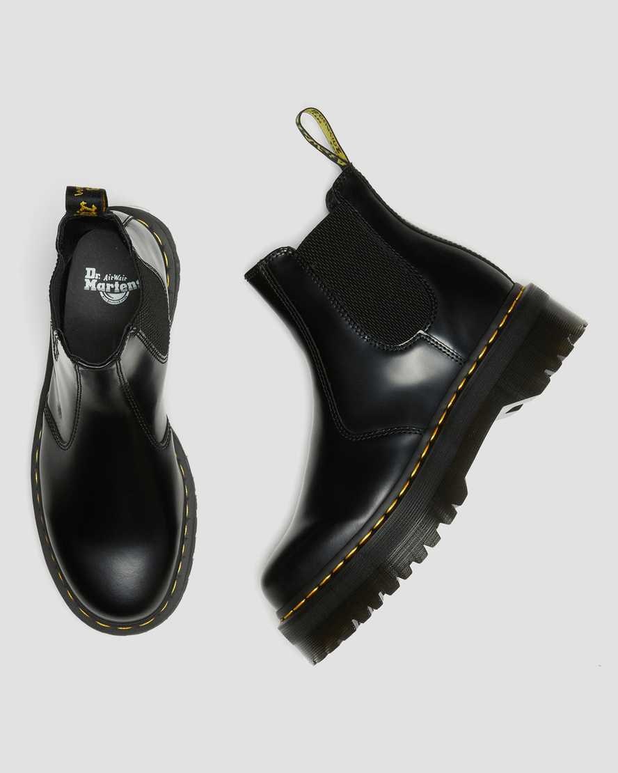 Black Polished Smooth Women's Dr Martens 2976 Polished Smooth Platform Chelsea Boots | 865217-UZT