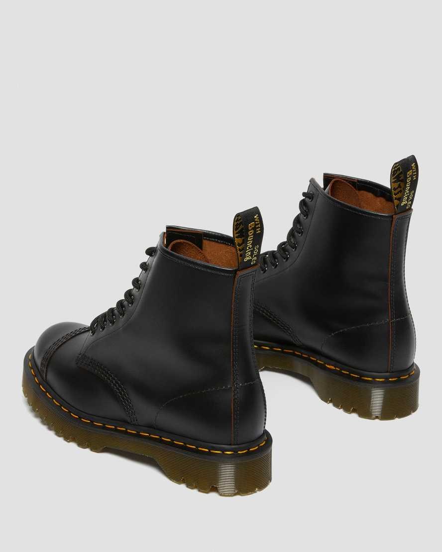 Black Quilon Men's Dr Martens 1460 Bex Made in England Toe Cap Ankle Boots | 631204-BDI