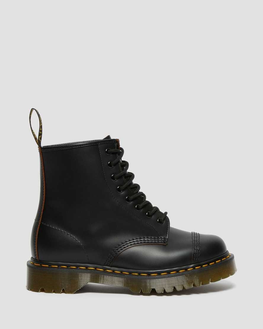 Black Quilon Men's Dr Martens 1460 Bex Made in England Toe Cap Ankle Boots | 631204-BDI