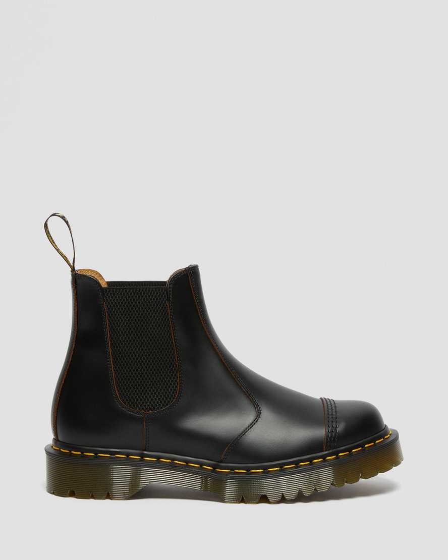 Black Quilon Men's Dr Martens 2976 Bex Made in England Toe Cap Chelsea Boots | 501893-YWE