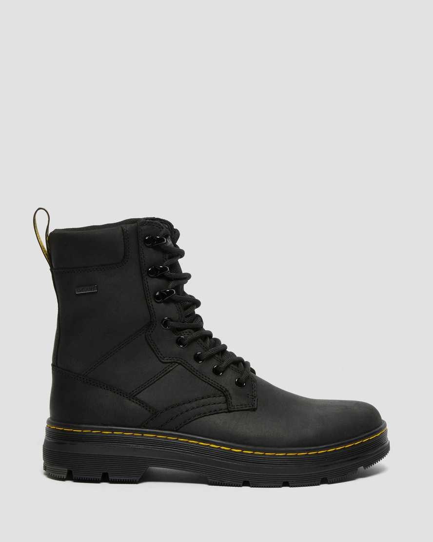 Black Republic Men's Dr Martens Iowa Waterproof Poly Ankle Boots | 056248-SQI