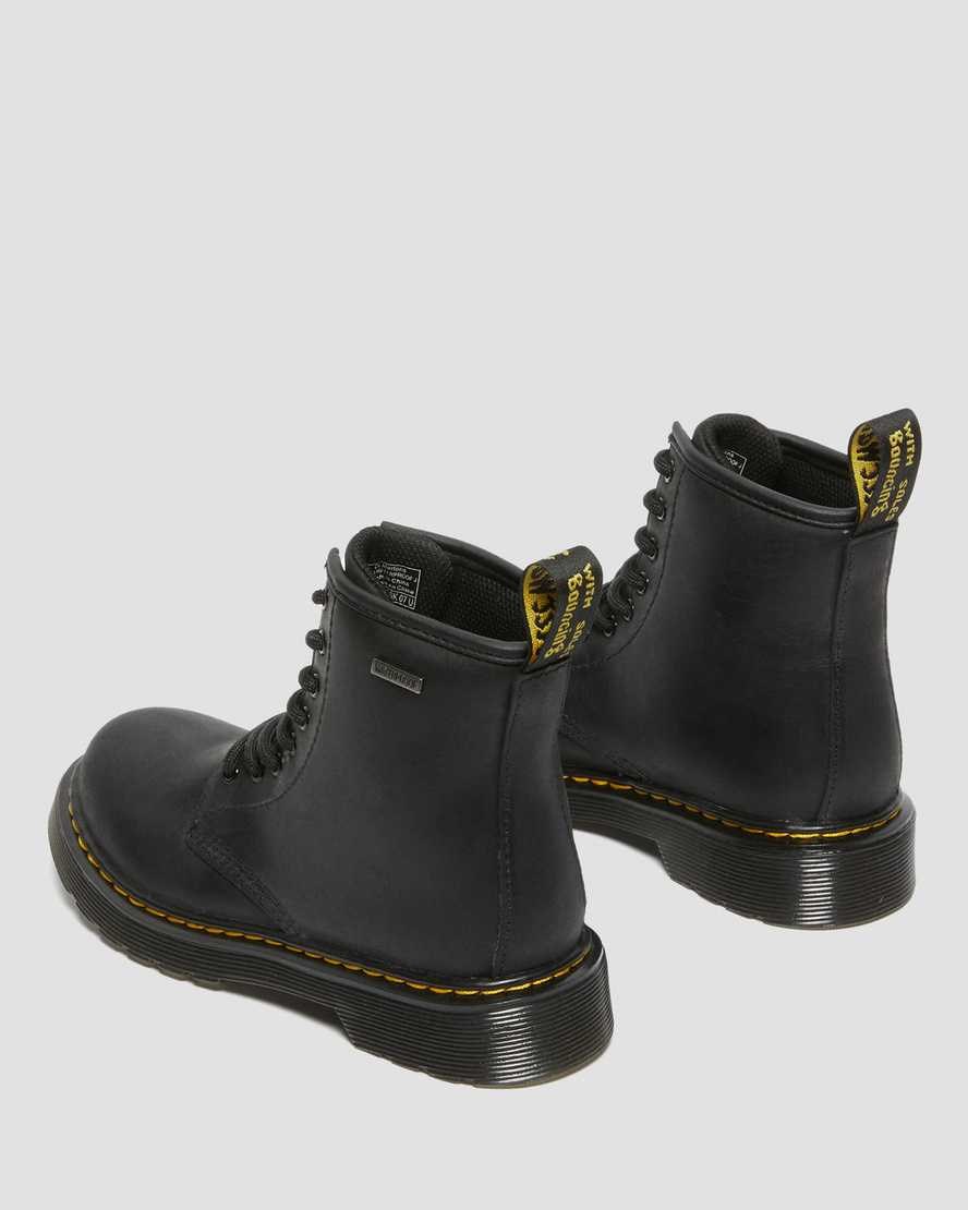 Black Republic Wp Kids' Dr Martens Junior 1460 Waterproof Leather Booties | 759423-TQA