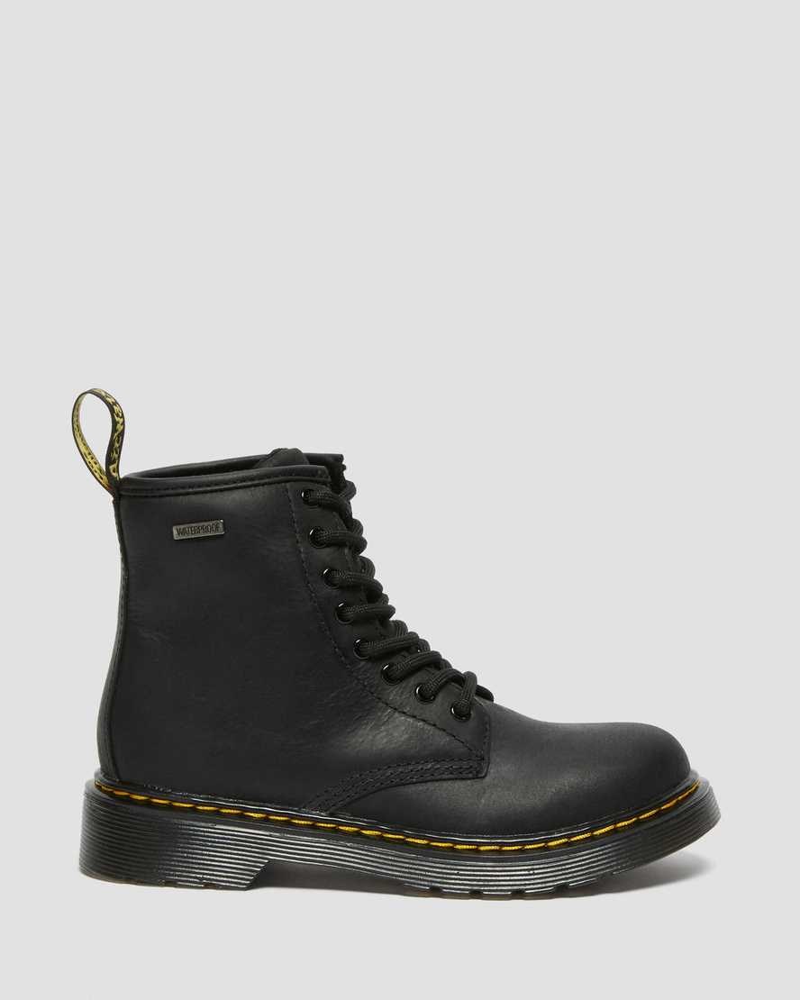 Black Republic Wp Kids' Dr Martens Junior 1460 Waterproof Leather Booties | 759423-TQA