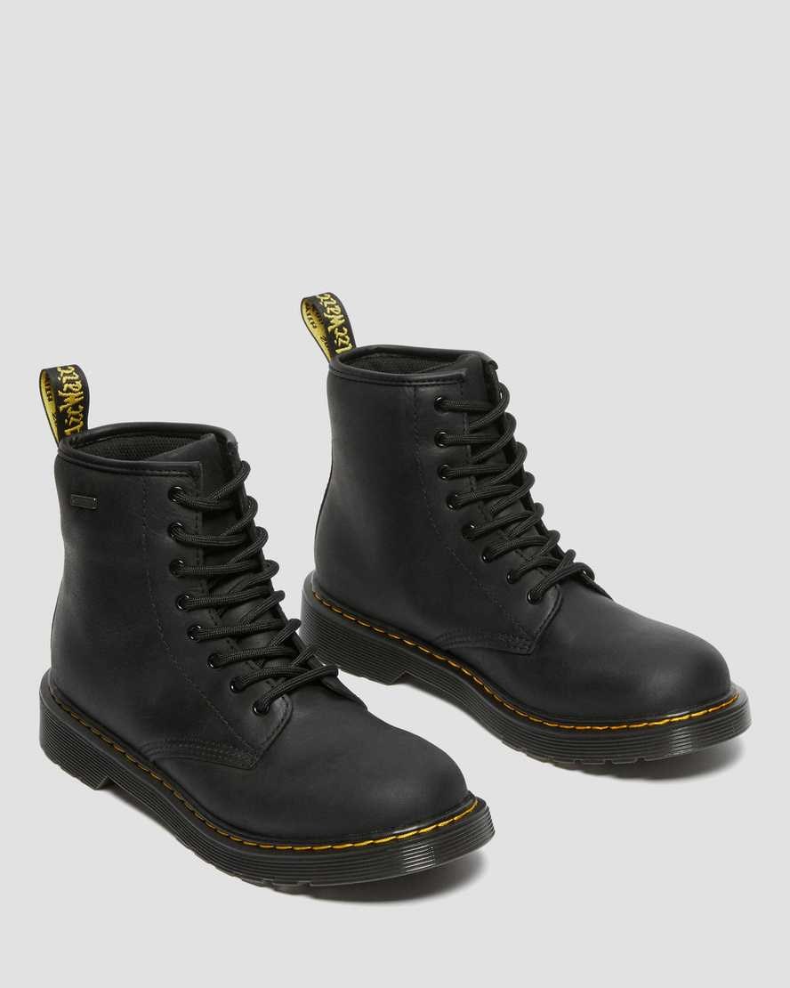 Black Republic Wp Kids' Dr Martens Youth 1460 Waterproof Leather Booties | 802179-UDL