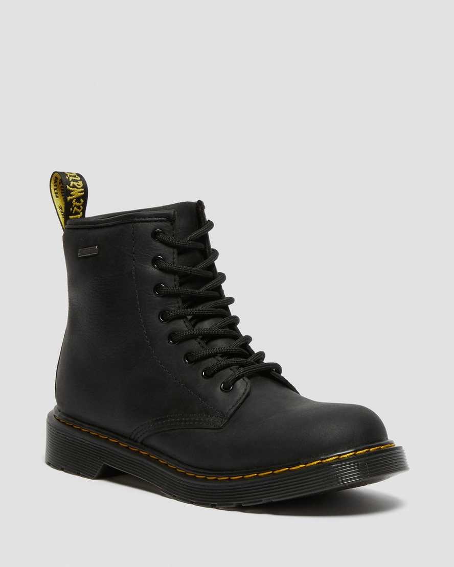 Black Republic Wp Kids' Dr Martens Youth 1460 Waterproof Leather Booties | 802179-UDL