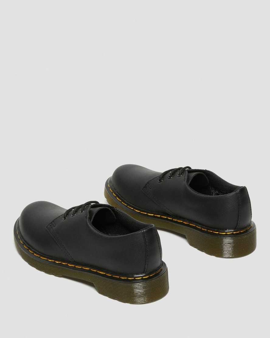 Black Romario Kids' Dr Martens Junior 1461 Softy T Leather Oxford Shoes | 372154-NAT