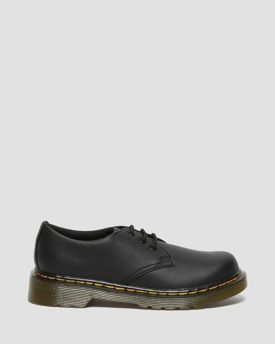 Black Romario Kids' Dr Martens Junior 1461 Softy T Leather Oxford Shoes | 372154-NAT