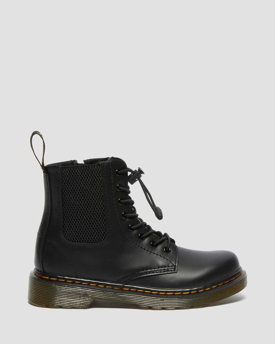 Black Romario Kids' Dr Martens Junior 1460 Harper Leather Booties | 589240-CYG