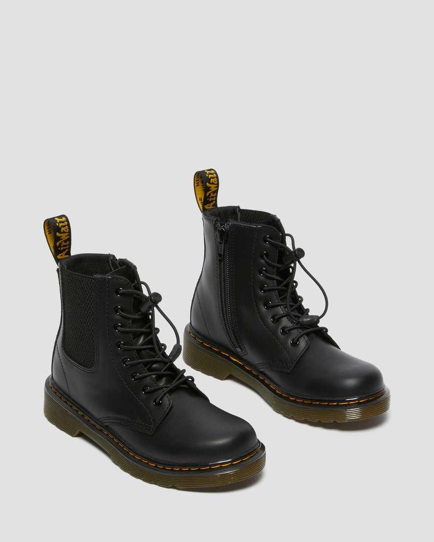 Black Romario Kids' Dr Martens Junior 1460 Harper Leather Booties | 589240-CYG