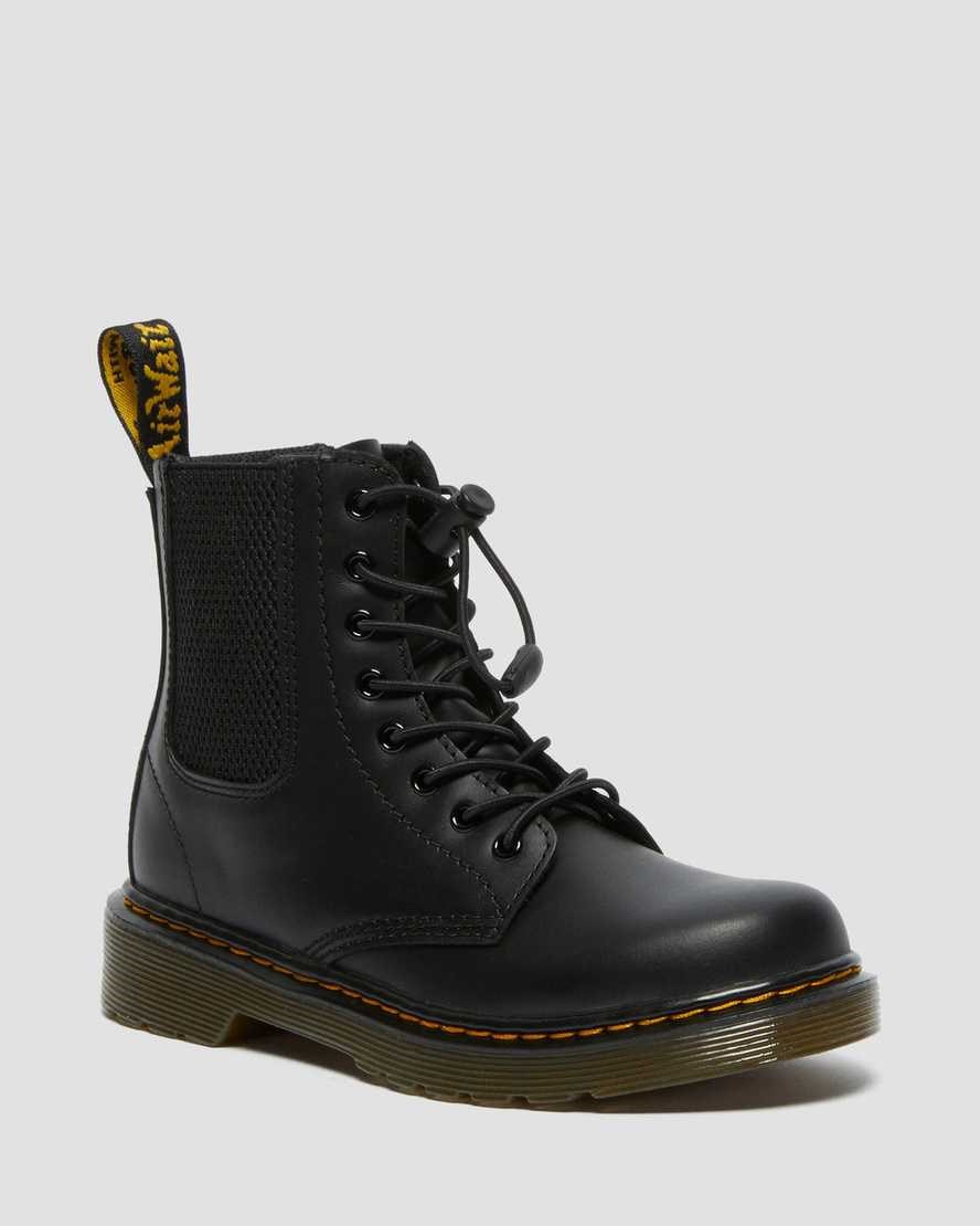 Black Romario Kids' Dr Martens Junior 1460 Harper Leather Booties | 589240-CYG