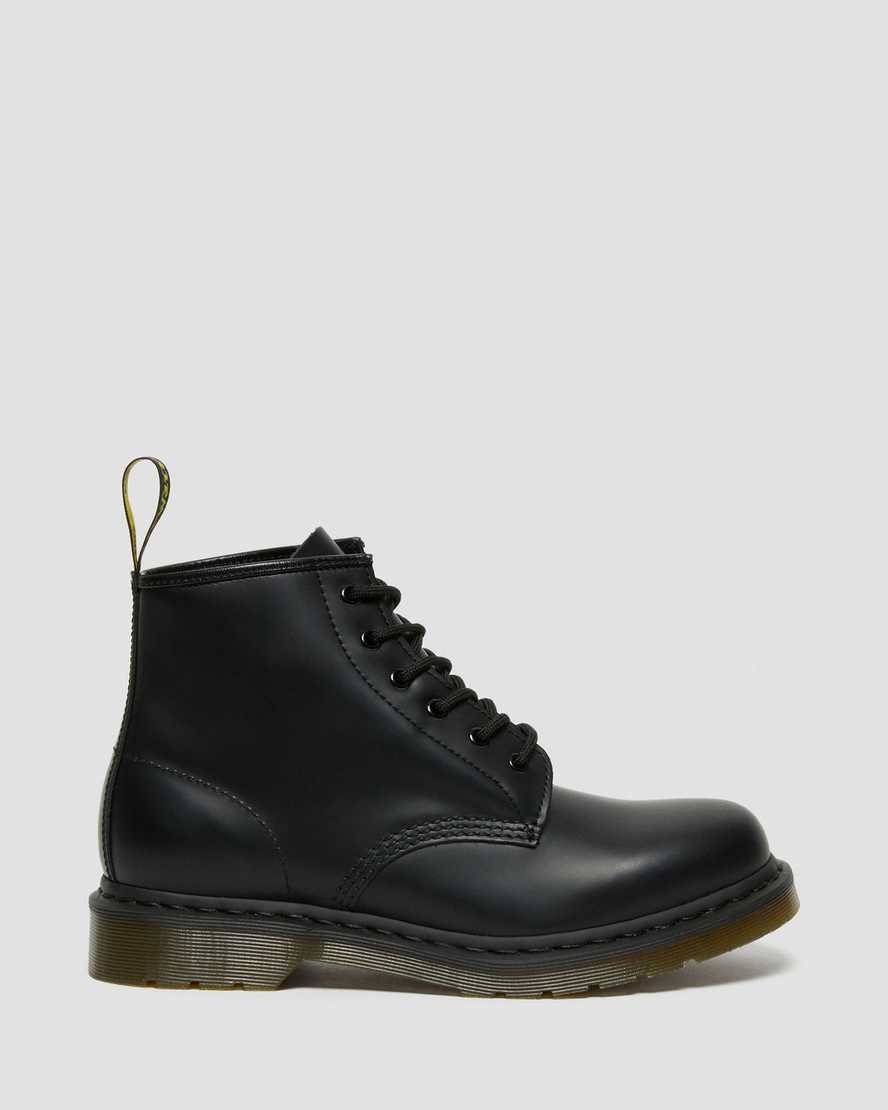 Black Smooth Leather Men's Dr Martens 101 Smooth Leather Ankle Boots | 283917-PZS